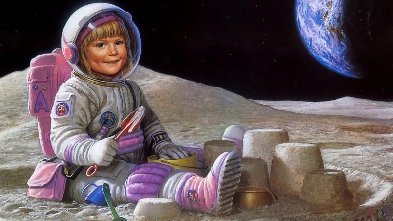 Ребенок на луне